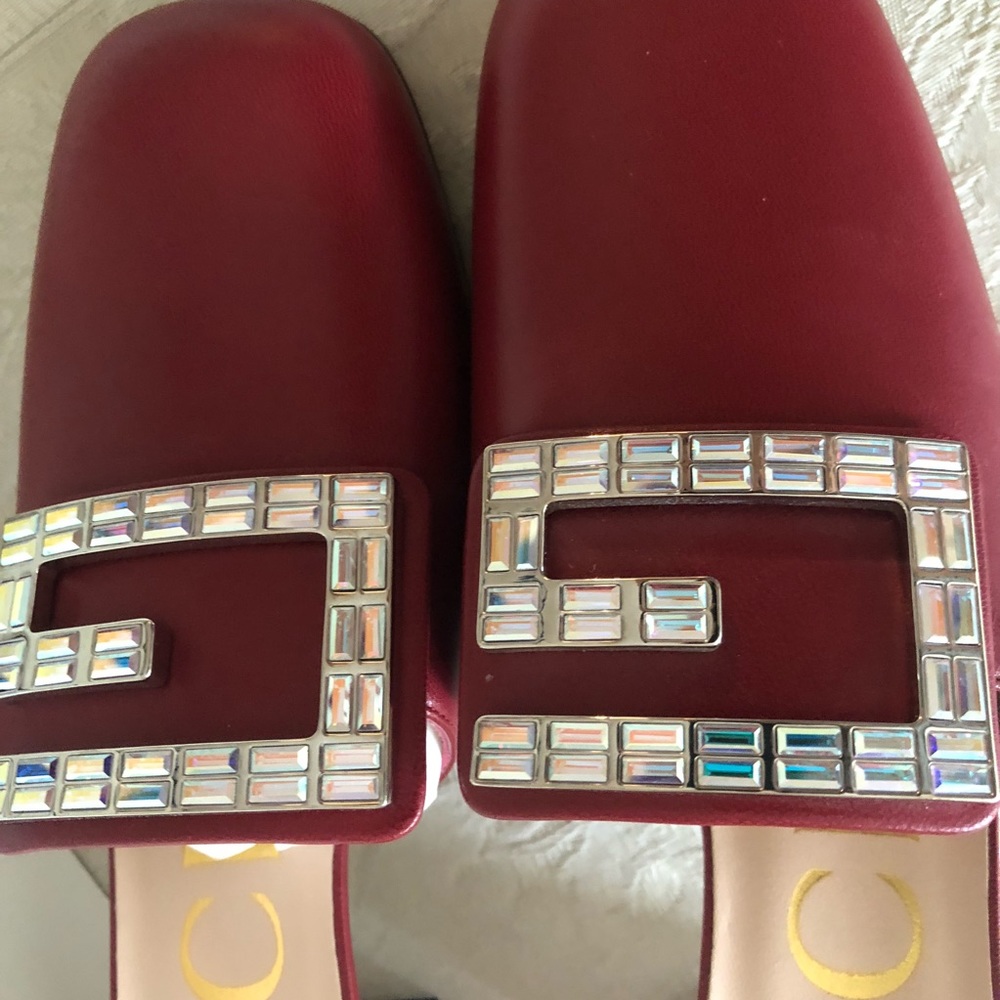 New in box Gucci crystal G logo mules size 38 - Picture 5 of 8